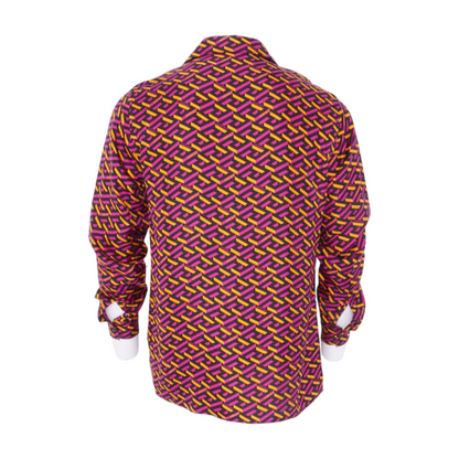Multi Print Long Sleeve Button Down