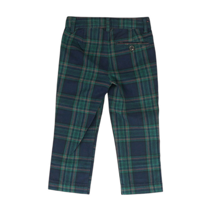 Navy Plaid Chino Pants