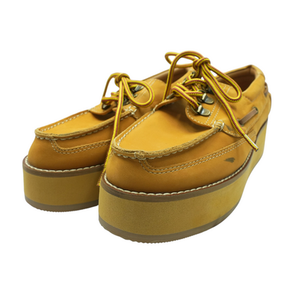 Tan Lace-Up Flats
