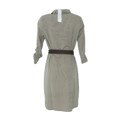 Beige Petite Striped Midi Dress