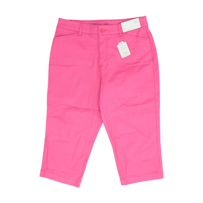 Pink Solid Chino Capris