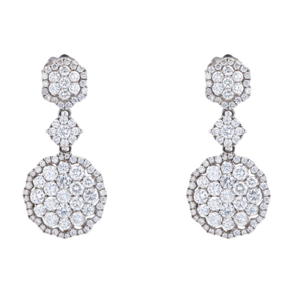 2 1/3 ctw 14K White Gold Diamond Drop Earrings