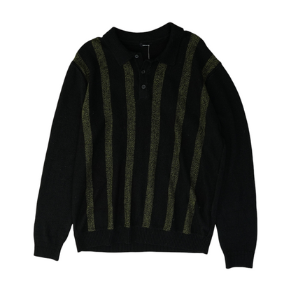 Black Striped Pullover Sweater