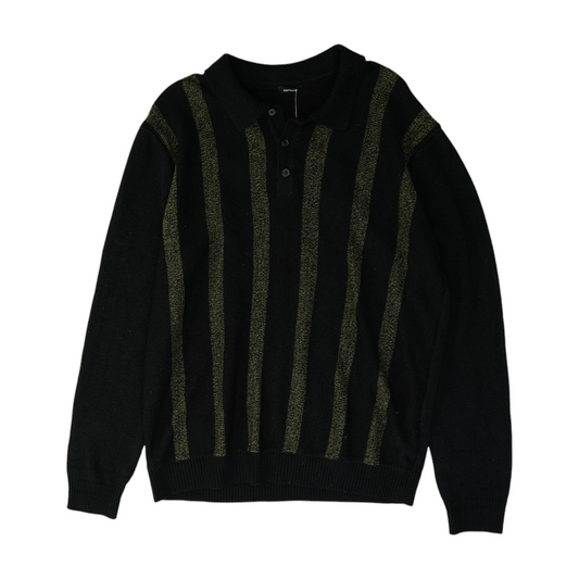 Black Striped Pullover Sweater