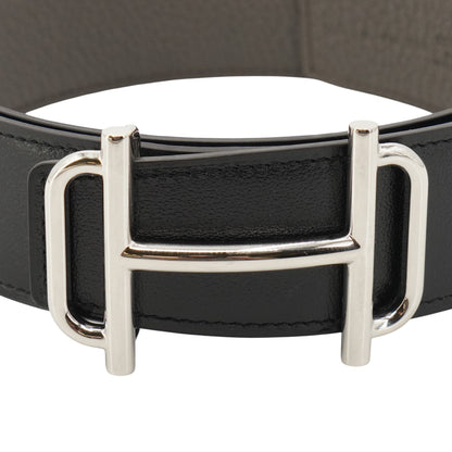 Noir & Etain Royal Belt Buckle & Reversible Leather Strap 38 mm in Box 135 and Togo Calfskin