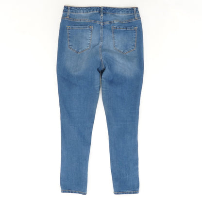 Blue Solid High Rise Skinny Leg Jeans