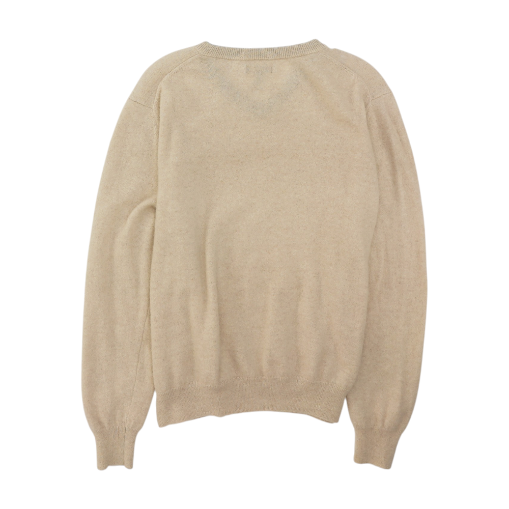 Beige Solid Pullover Sweater