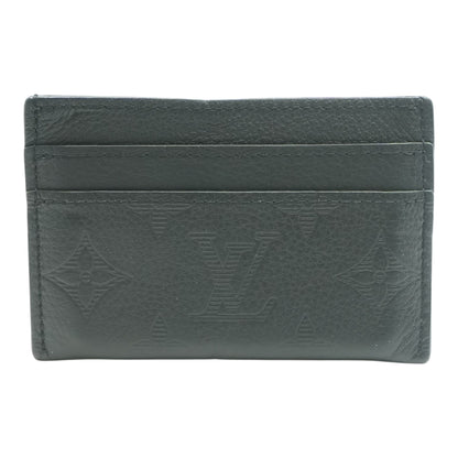 Black Monogram Shadow Leather Double Card Holder