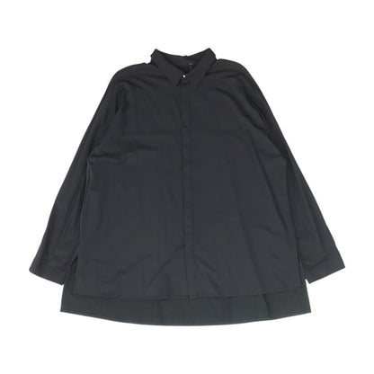 Black Solid Long Sleeve Button Down