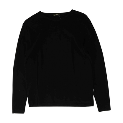 Black Solid Pullover Sweater