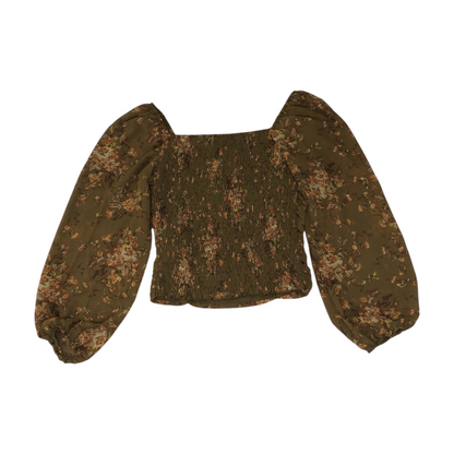 Green Floral Blouse