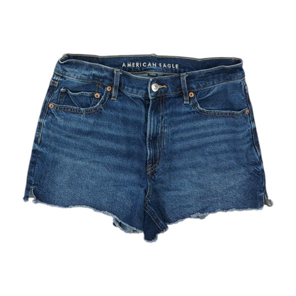 Blue Solid Denim Shorts