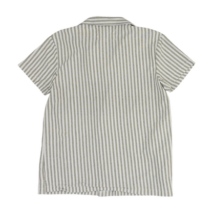 White Striped Short Sleeve Button Down