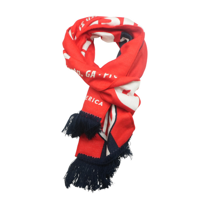 Red Graphic Acrylic Scarf