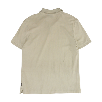 Beige Solid Short Sleeve Polo