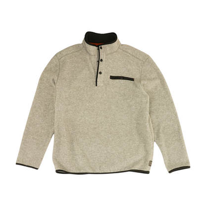 Gray Solid 1/4 Zip Pullover