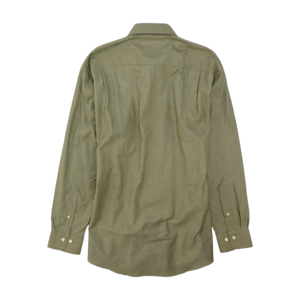 Green Striped Long Sleeve Button Down