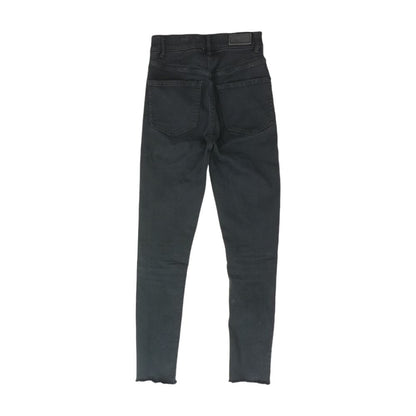 Black Solid High Rise Skinny Leg Jeans