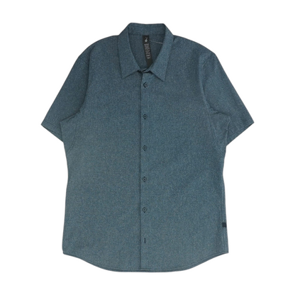 Navy Solid Short Sleeve Button Down