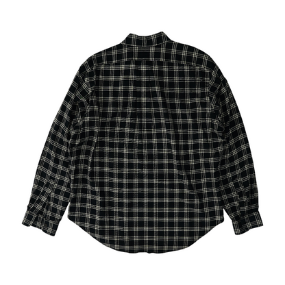 Navy Plaid Long Sleeve Button Down