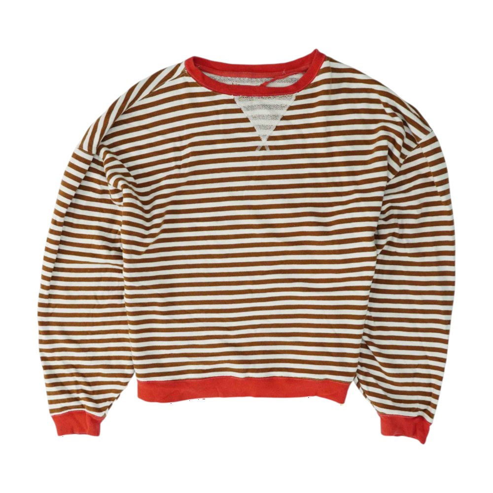 White Striped Sweatshirt Pullover