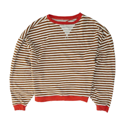 White Striped Sweatshirt Pullover