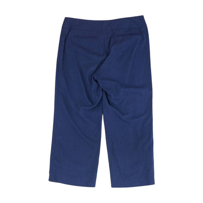 Blue Solid Capri Pants