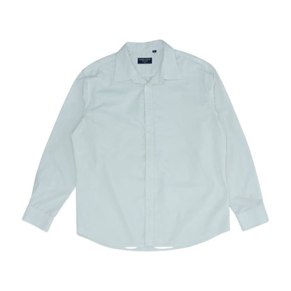 White Solid Long Sleeve Button Down