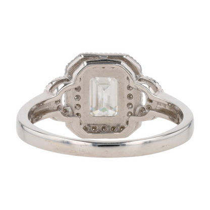 1 1/5 ctw Sterling Silver Moissanite Engagement Ring