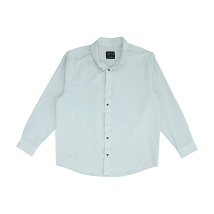Beige Solid Long Sleeve Button Down