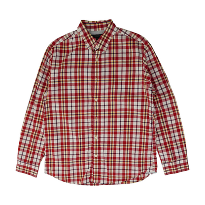 Red Plaid Long Sleeve Button Down