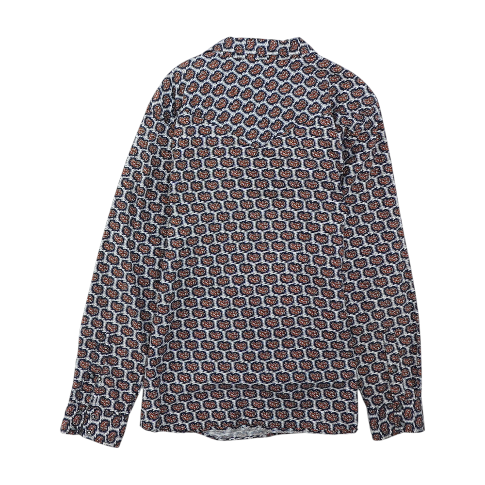 Multi Print Long Sleeve Button Down