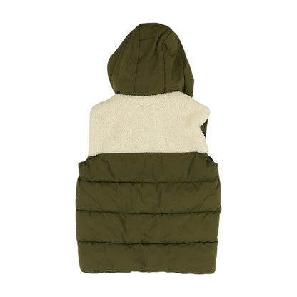 Green Color Block Puffer Vest
