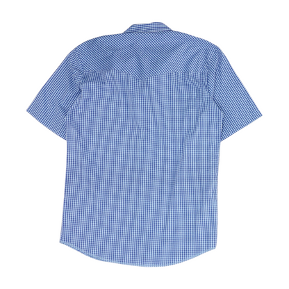 Blue Check Short Sleeve Button Down