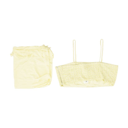 Yellow Cropped Blouse w/Wrap
