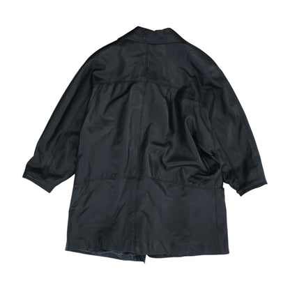 Black Faux Leather Coat