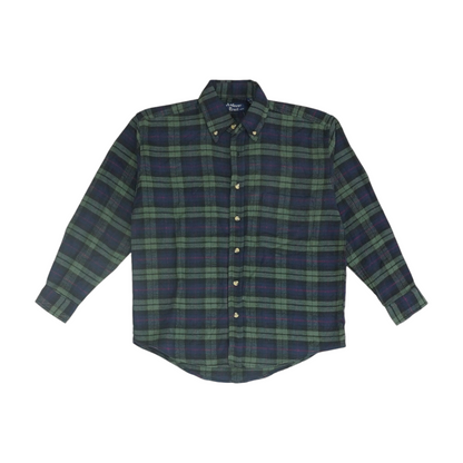 Green Plaid Flannel Button Down