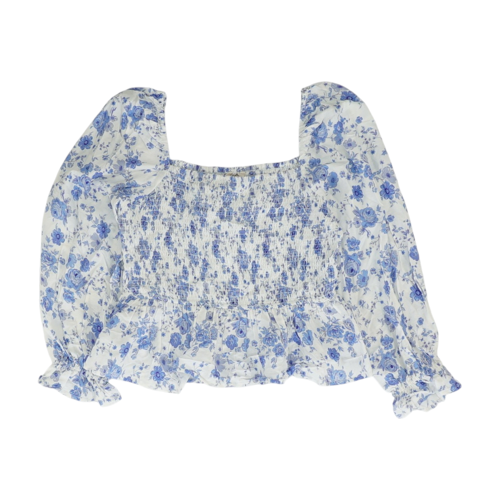 Blue Floral Blouse
