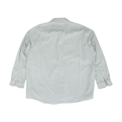 White Plaid Long Sleeve Button Down