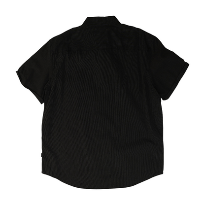 Black Striped Short Sleeve Button Down