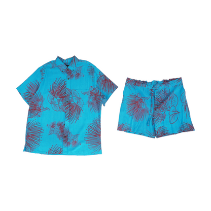 Blue Floral Short Set