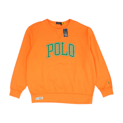 Orange Solid Sweatshirt Pullover
