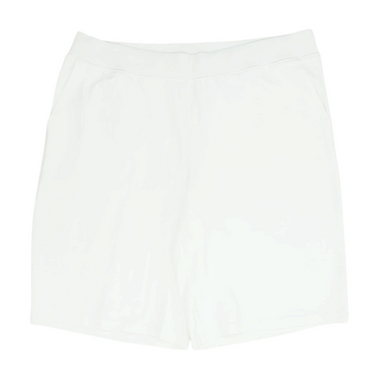 White Solid Knit Shorts