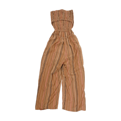 Brown Striped Jumpsuit