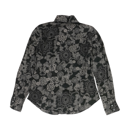 Black Abstract Button Down