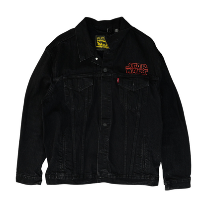 Black Solid Denim Jacket