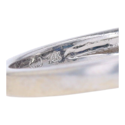 14K White Gold Blue Stone Fashion Ring