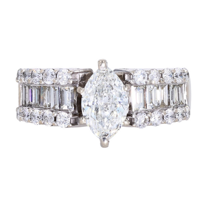 1 3/4 ctw 14K White Gold Diamond Engagement Ring