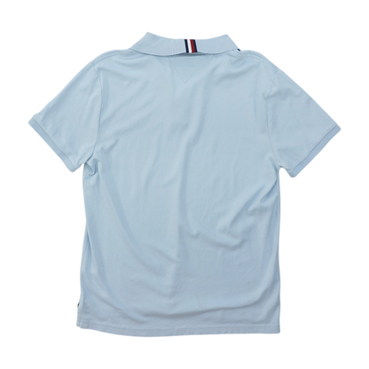 Blue Solid Short Sleeve Polo