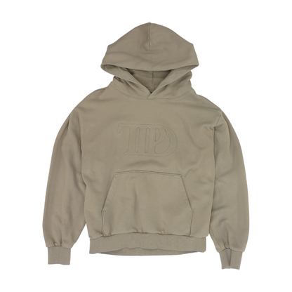 Beige Solid Hoodie Pullover